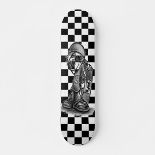 Sou o G Skater Boy Checkered Skateboard