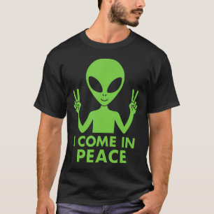 SOU Paz Eu Venho Em Paz Camiseta Verde Divertida d