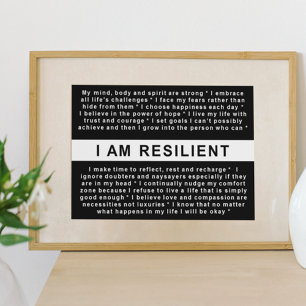 Sou Poster RESILIENTE para inspirá-lo e motivá-lo