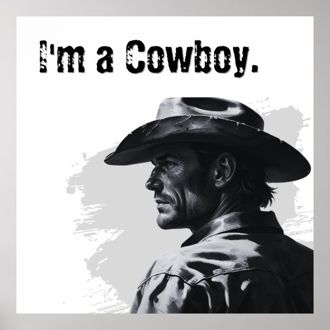 Sou um Poster de Cowboy | Presentes para ele (Frente)