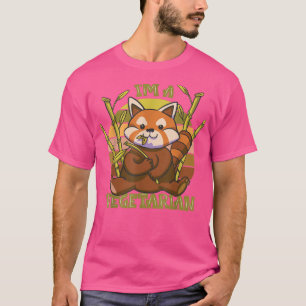 Sou um Vegetariano - Panda Vermelha Fofa - Camisa