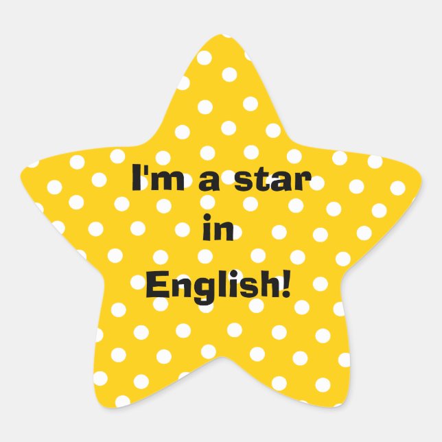 Sou uma estrela em autocolantes personalizáveis em (Frente)