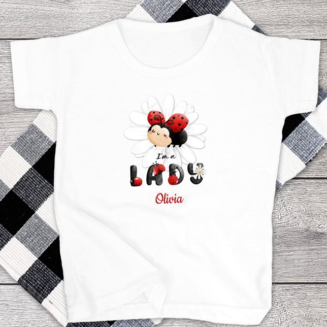 Sou uma Lady Little Girl T-Shirt Cute Ladybug (Criador carregado)