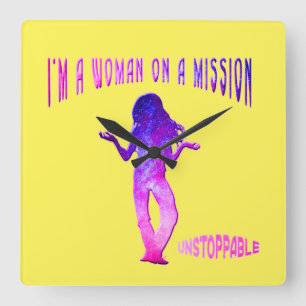 Sou uma mulher num relógio da missão.