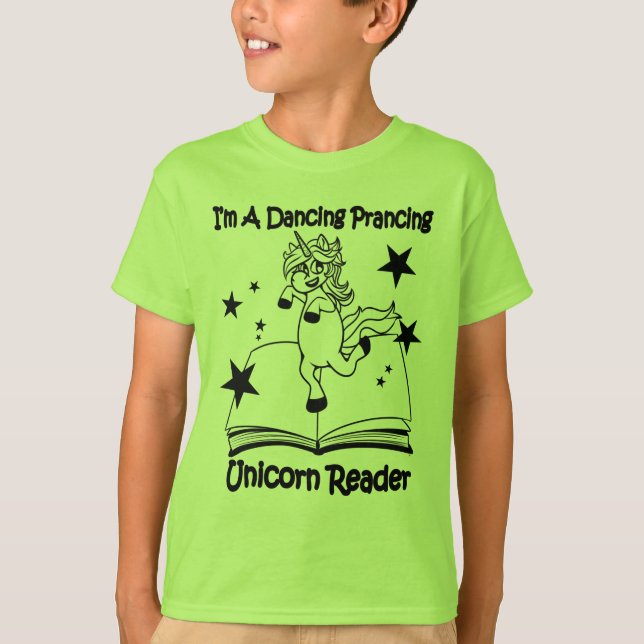 Sou uma T-Shirt Unicorn Reader dança - BL (Frente)