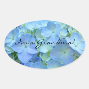 Sou uma vovó adesivos selos Flor de Hortênsia Azul