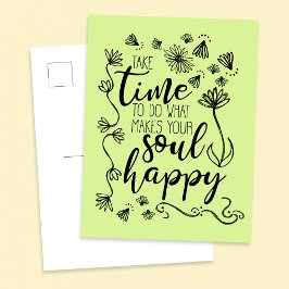 'Soul Happy' personalize a cor de fundo Cartão pos