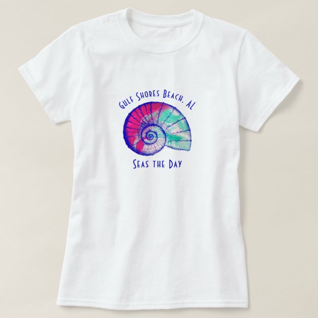 South Beach Alabama Seashell T-Shirt (Frente do Design)