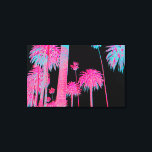South Beach Art Deco Miami Florida Neon Canvas Art<br><div class="desc">South Beach Art Deco Miami Florida Neon Canvas Art of Neon Palm Trees at night canvas trabalho de arte.</div>