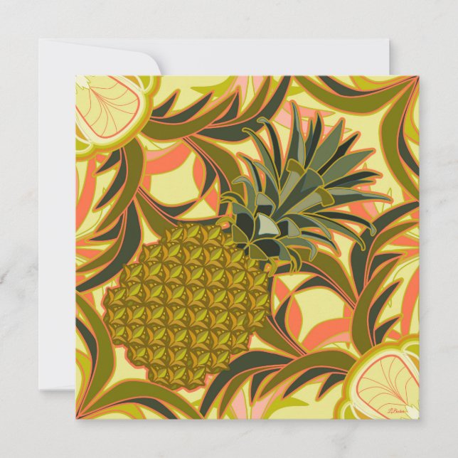 South Beach Pineapple Flat Card (Frente)