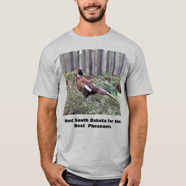 South Dakota Pheasant caçando camiseta masculina (Frente)
