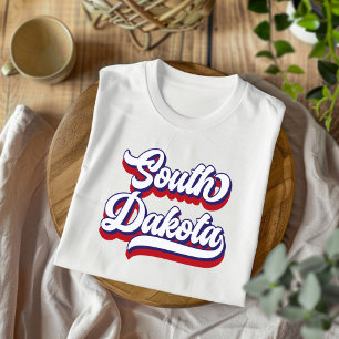 South Dakota Red White e Blue Vintage T-Shirt