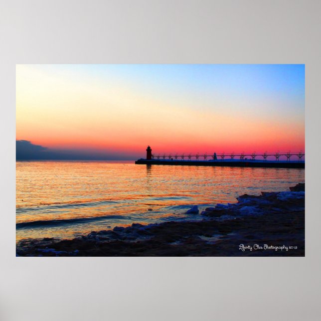 South Haven, Poster de Michigan Lighthouse 36"X24" (Frente)