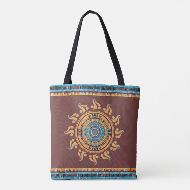Southwest Sun Mandala Tote Bag (Verso)