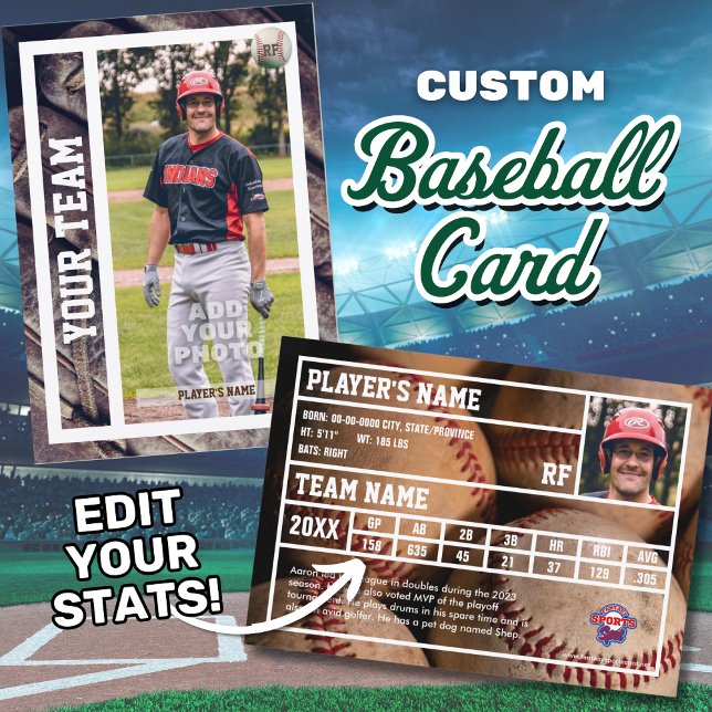 Souvenir Cartão de Negociação do Jogador de Beiseb (Edit your personal baseball stats to customize your own baseball trading card!)