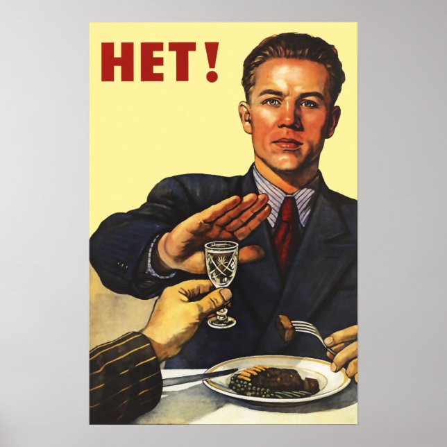 Soviet "No To Alcohol" Poster (Frente)