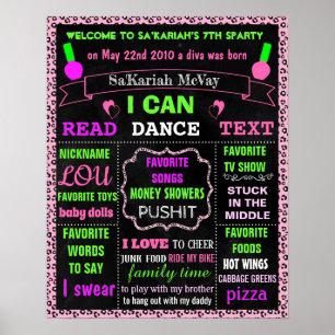 SPA 7 Birthday Chalkboard poster