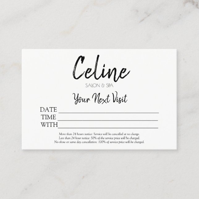 Spa e Salão do Cartão de Compromisso (Frente)