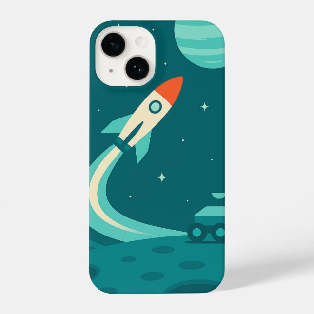 Space Adventure – Coque iPhone Fusée, Planète (Verso)
