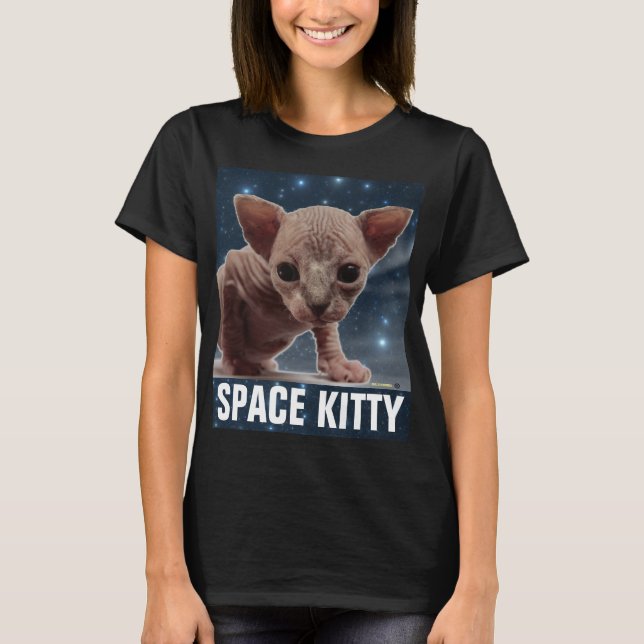 SPACE CAT Sphnix Engraçado T-Shirts (Frente)