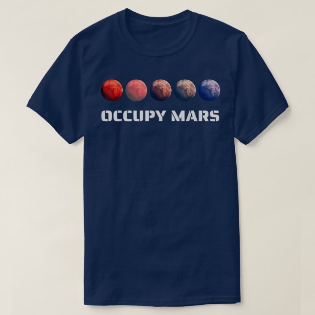 Space Explorer Occupy Mars Astronomy T-Shirt (Frente do Design)
