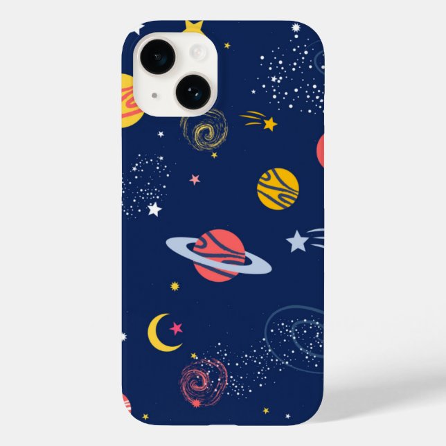 Space Galaxy Background Cosmic Navy iPhone Case (Verso)