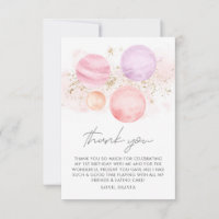 Space Girls Birthday Flat Cartões de agradecimento