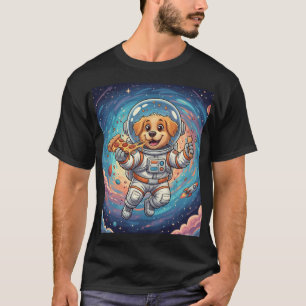 Space Pizza Pawty T-Shirt para homens e mulheres