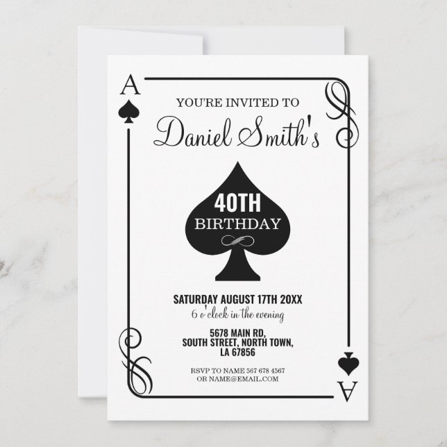 Spades Jogando Cartão Ace Vegas Casino (Frente)