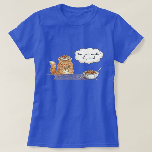 Spaghetti Kitty, Laranja, T-Shirt (Frente do Design)