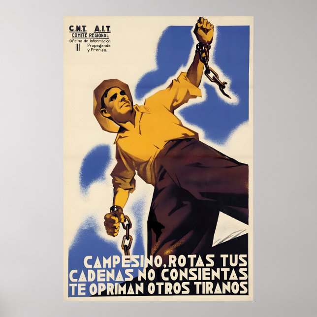 Spanish Civil War Poster Peasant, break your (Frente)