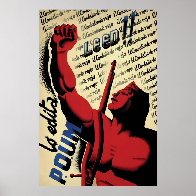 Spanish Civil War Poster POUM LEED (Frente)