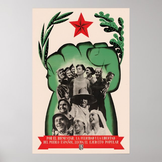 Spanish Civil War Poster  The popular front (Frente)