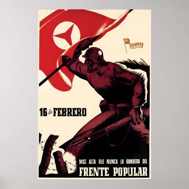Spanish Civil War Propaganda Poster The flag of (Frente)