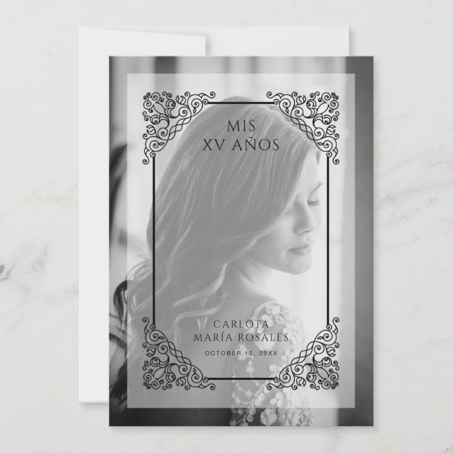 Spanish Vintage Flourish Vellum Effect Mis XV Años (Frente)