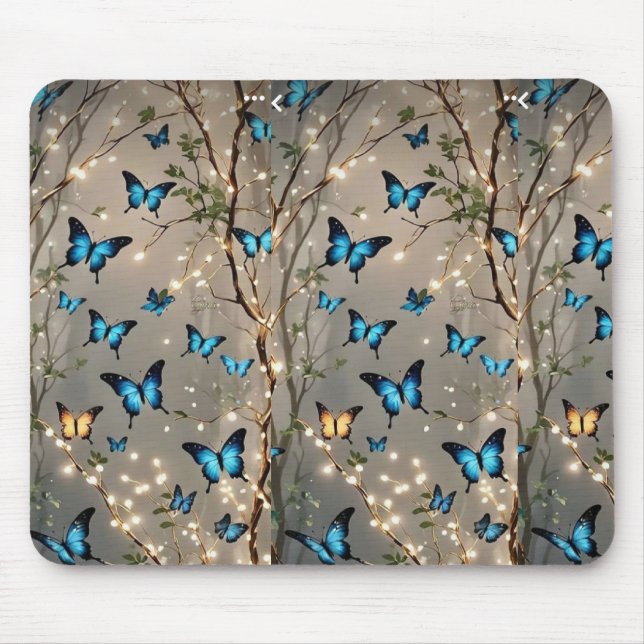 SPARKLE BLUE BUTER Fly on Mousepad (Frente)