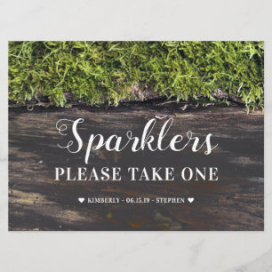 Sparklers Assinam Cartão de Mesa de Casamento Russ