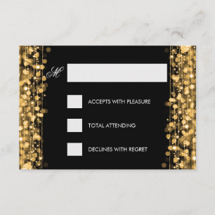 Sparkles elegantes do aniversário RSVP Dourados