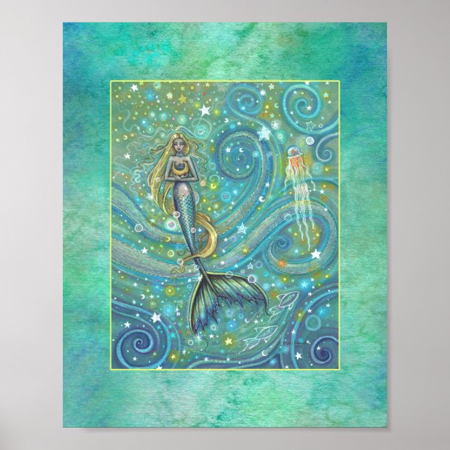 Sparkles Mermaid Poster por Molly Harrison (Frente)