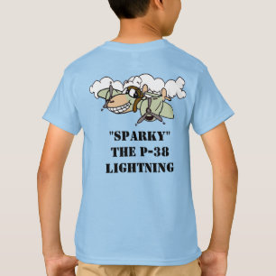 Sparky, a camiseta de desenho do P-38 Lightning