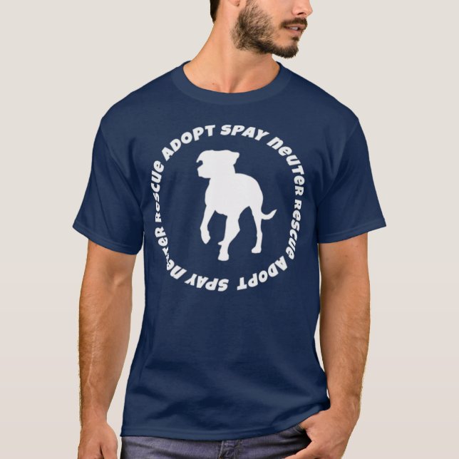 Spay neuter resgate adote camiseta de cão (Frente)