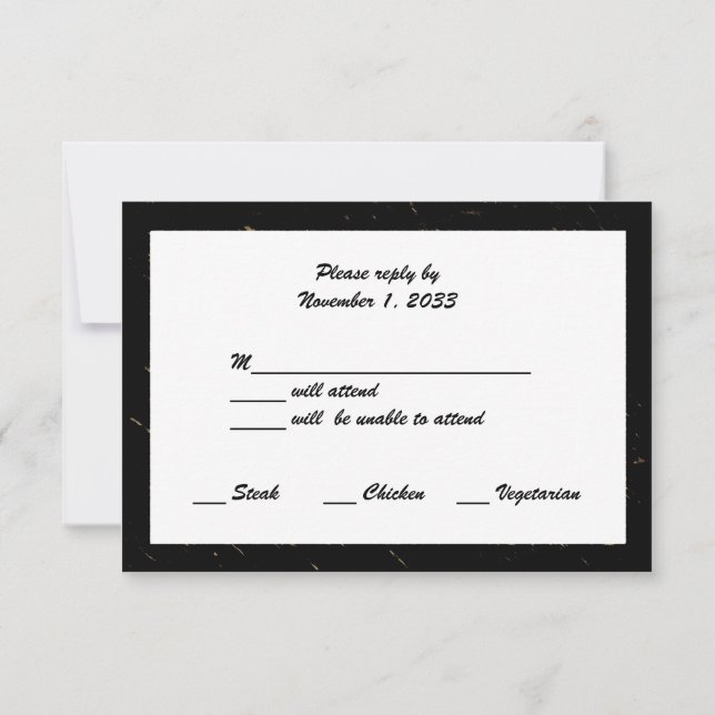 Speck Dourados de Cartões RSVP de Aniversário de C (Verso)