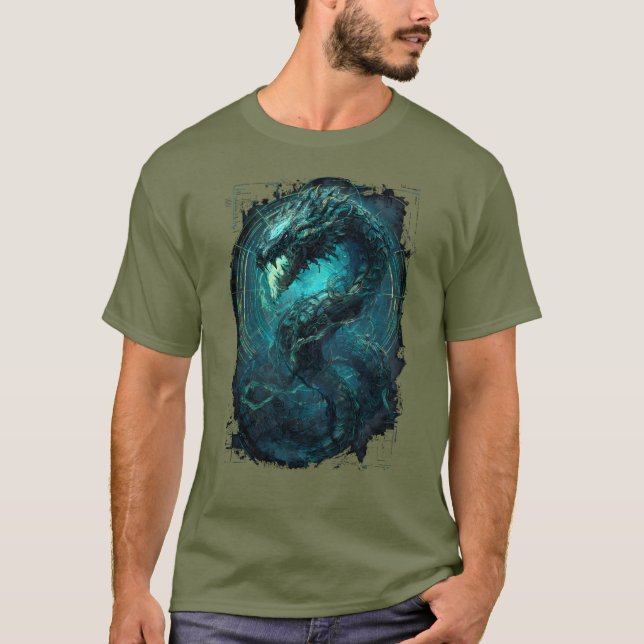 Spectral Coil Cyberpunk Serpent Dark Art T-Shirt (Frente)
