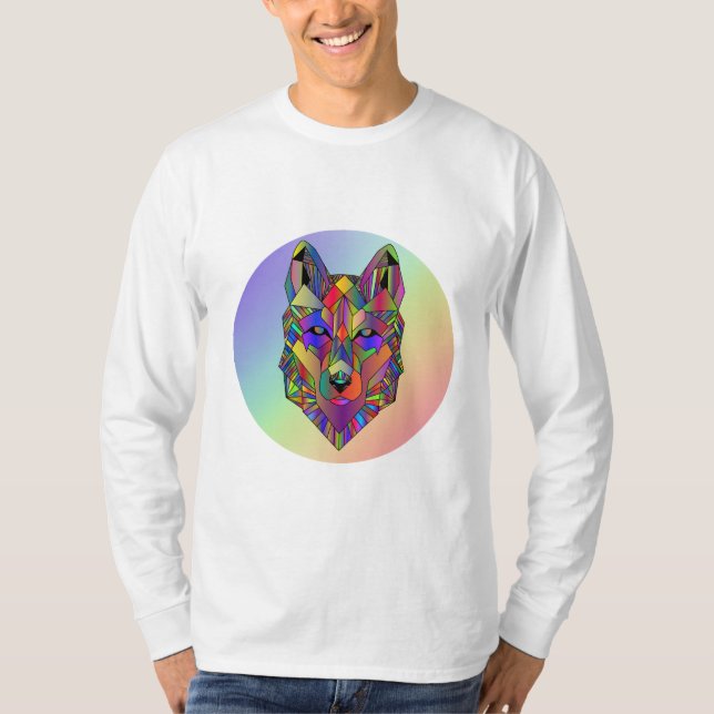 Spectrum Wolf Abstract design t-shirt  (Frente)
