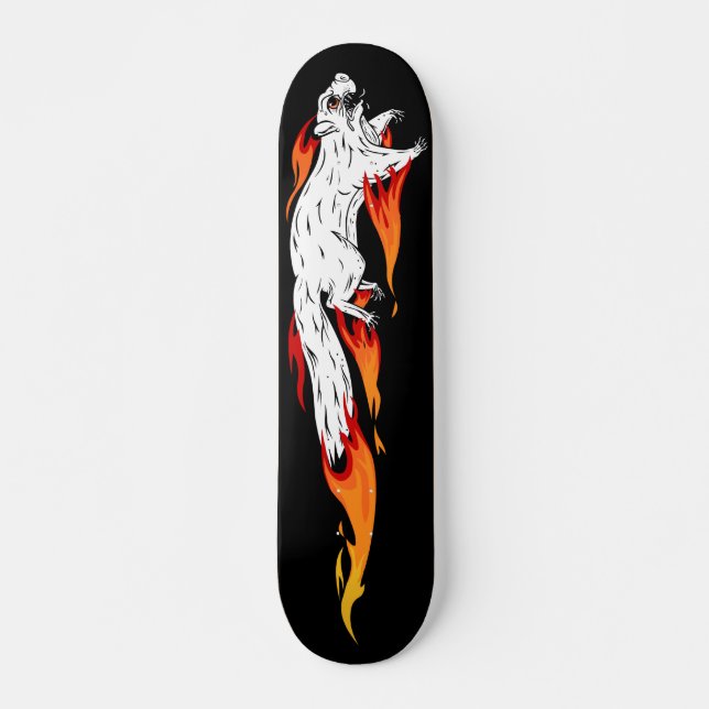 Speedy Squirrel Fiery Flames Skateboard (Frente)