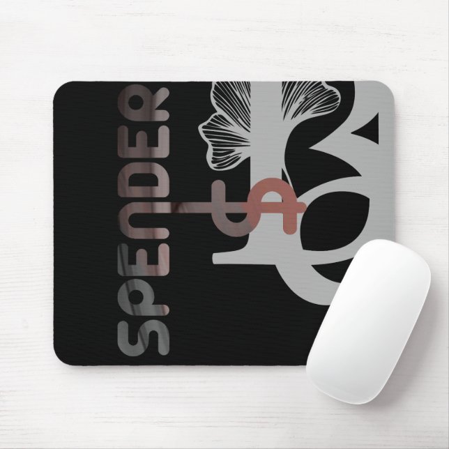 SPENDER Mousepad Trend Abstrato Art Black Powdery (Com mouse)