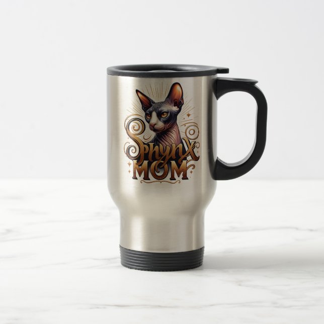 Sphynx Cat Mãe Caneca de viagem Dia de as mães com (Direita)