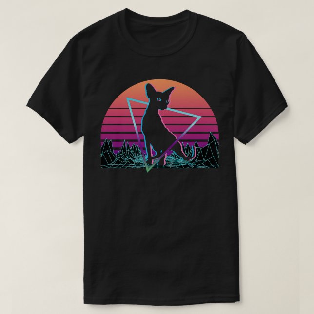 Sphynx Cat Retro Premium T-Shirt (Frente do Design)