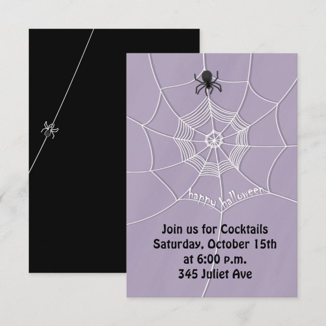 Spider Spooky no Convite Web Spider (Frente/Verso)
