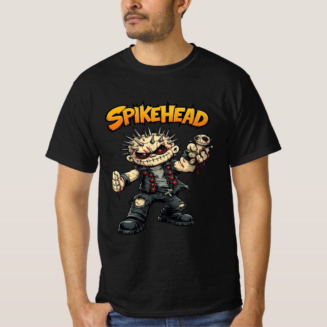 SpikeHead Cartoon Monster Graphic T-Shirt for Men (Frente)